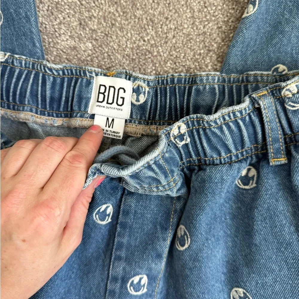 BDG Blue Smiley Fave Patterned Straight Leg Jeans-M - Picture 3 of 4